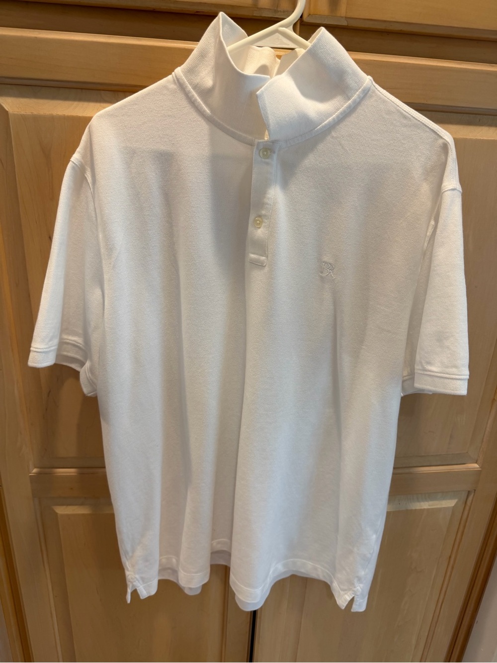 Banana Republic White Polo Shirt with Subtle Embroidered Logo